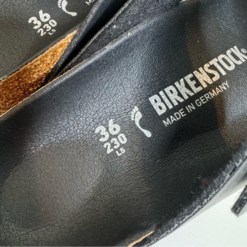 NEW Birkenstock Arizona Split Two-Strap Black & White Sandals size 5 - Picture 7 of 9